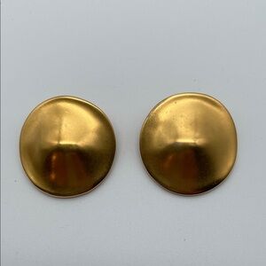 Robert Lee Morris Gold Plated Clip On Disc Earrings